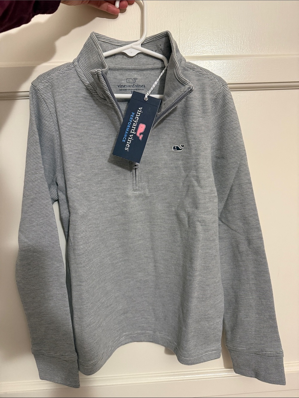 Vineyard Vines Boys Light Gray Quarter-Zip Sweater